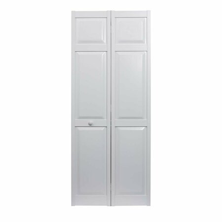 PERFECTPATIO 36 x 80 in. Seabrooke PVC Raised Panel Bifold Door, White PE3034546